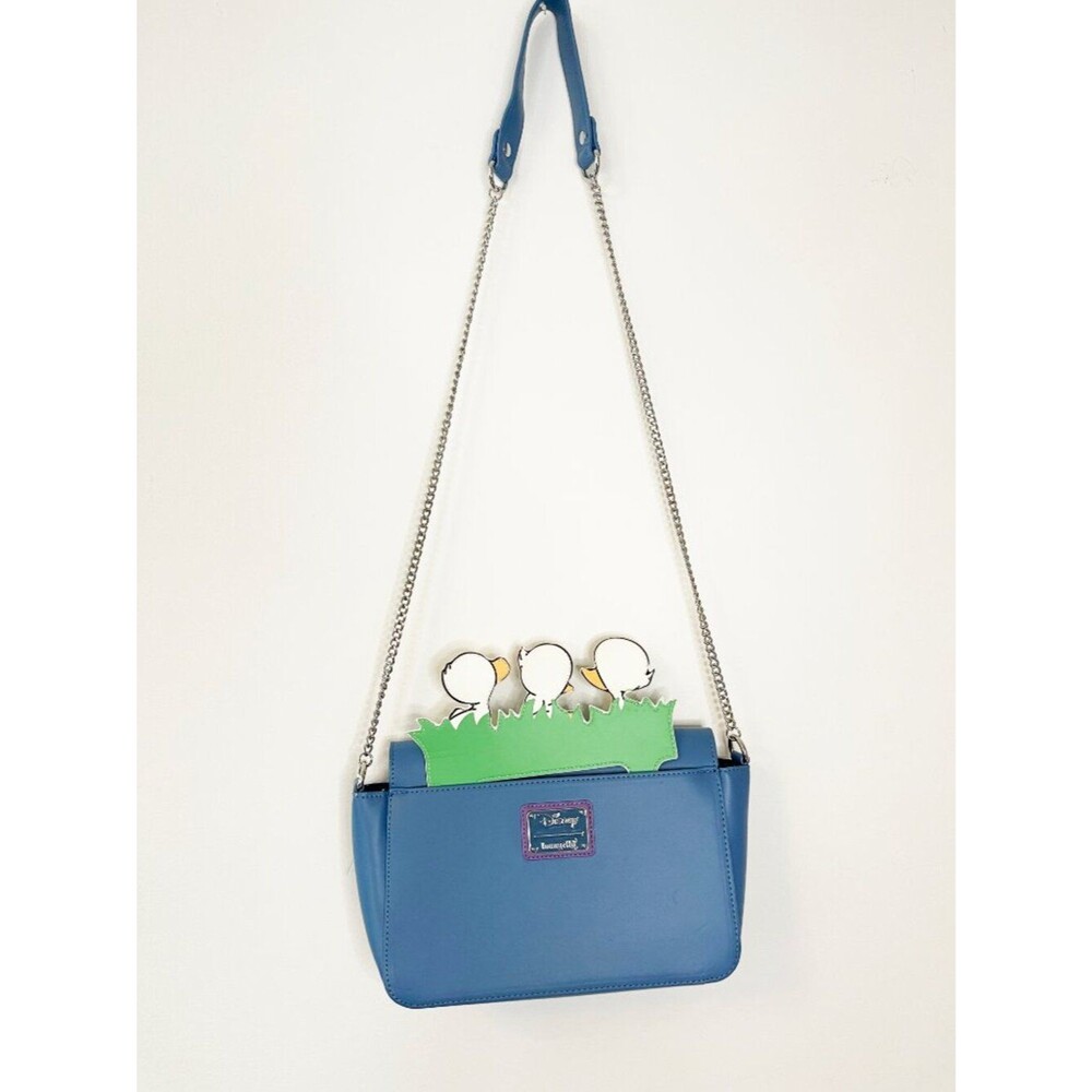 Loungefly Disney Stitch Crossbody Bag Ducklings Blue Faux Leather Chain Strap - Picture 3 of 8